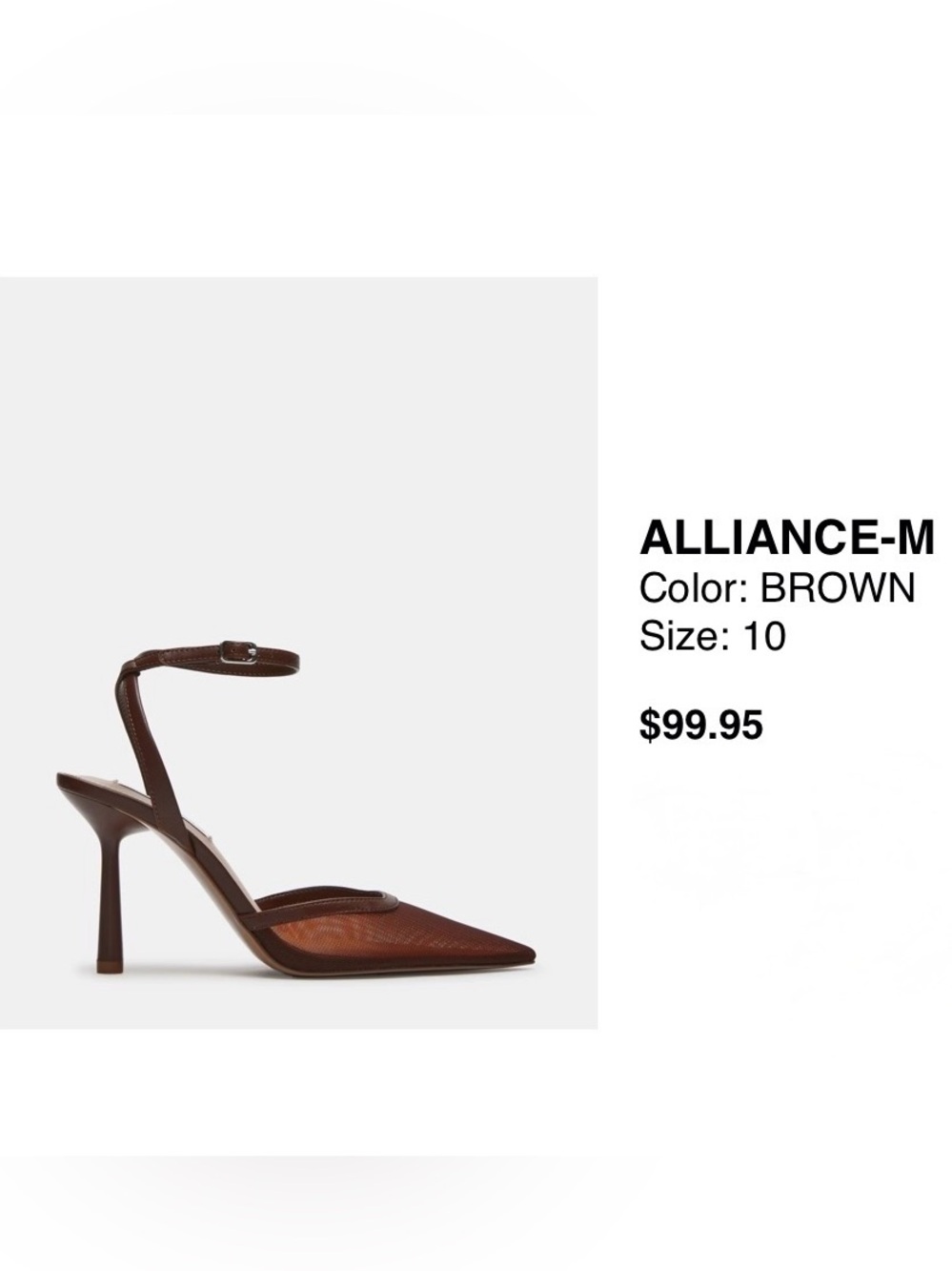 Steve Madden Alliance Mesh Brown Pointed-Toe Heels